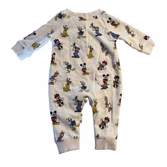 Janie and Jack X Disney Unisex Mickey & Friends French Terry Romper 0-3 months - Picture 3 of 7
